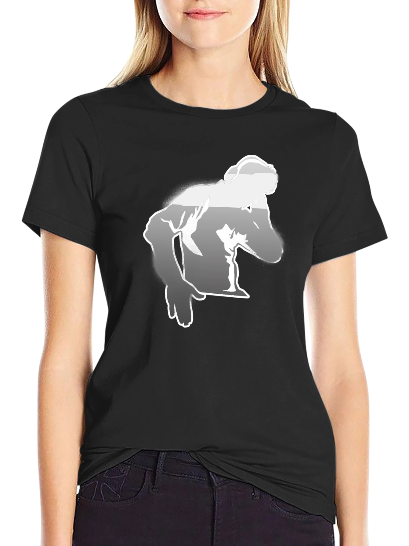 Mens Black Graphic Tee - Bodybuilder Design