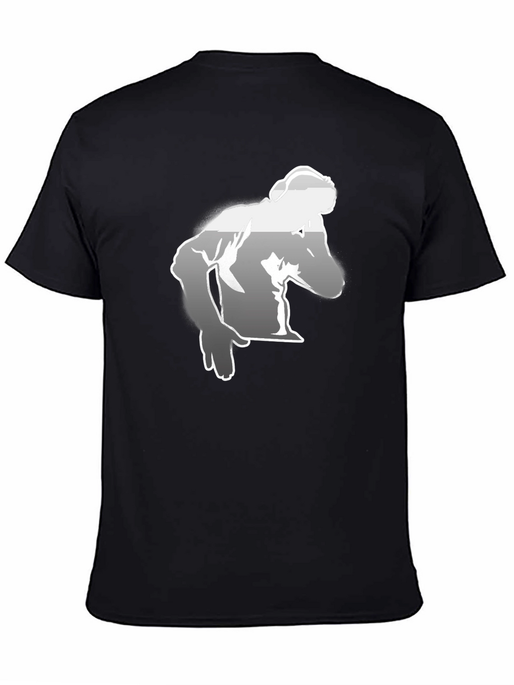 Mens Black Graphic Tee - Bodybuilder Design
