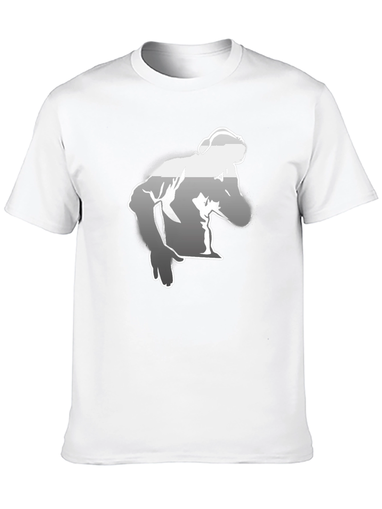 Mens Black Graphic Tee - Bodybuilder Design