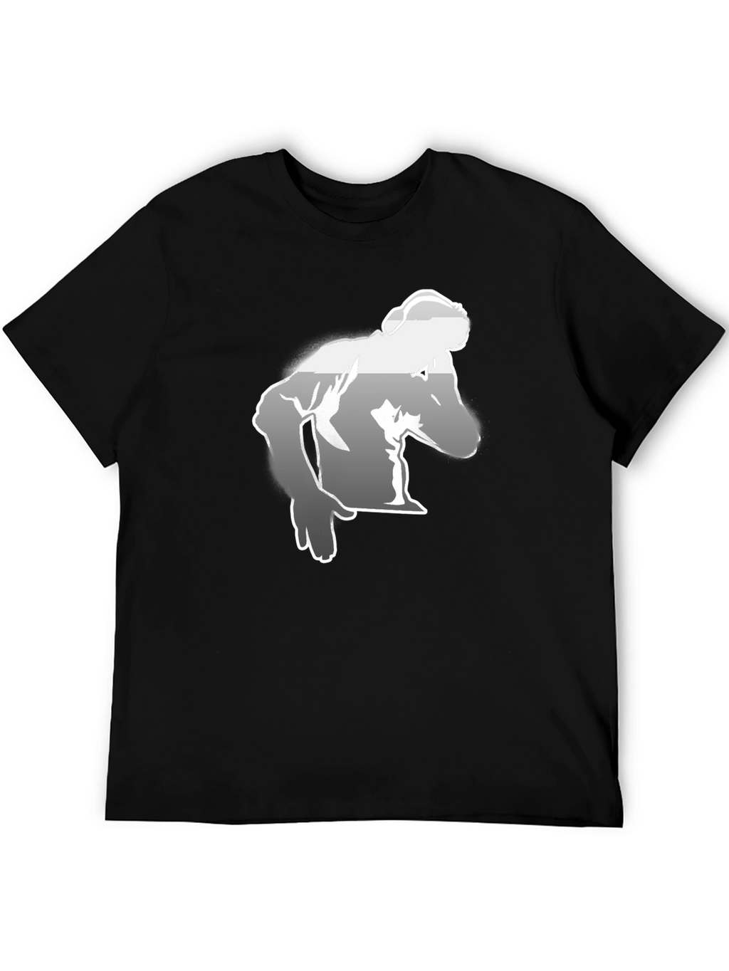 Mens Black Graphic Tee - Bodybuilder Design