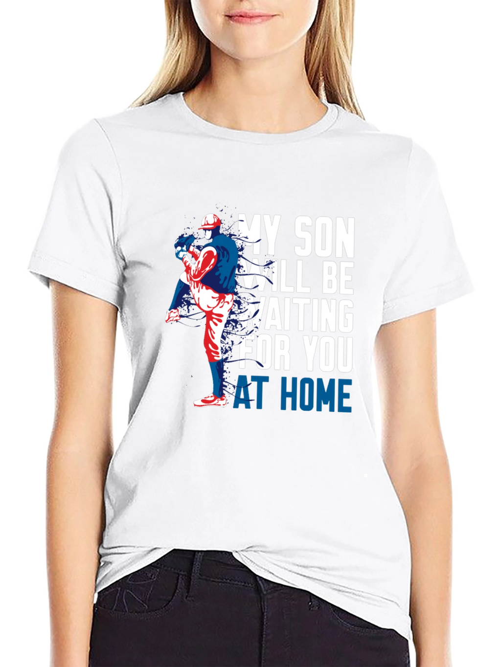 My Son Will Be Waiting Baseball T-Shirt
