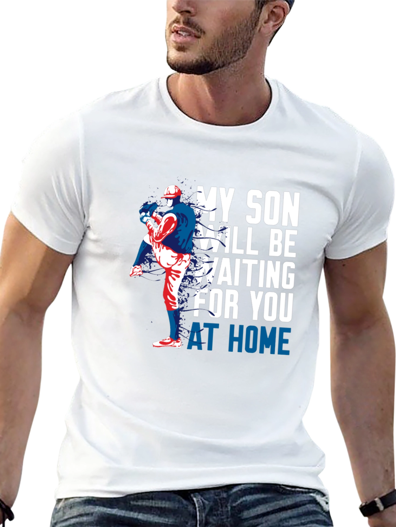 My Son Will Be Waiting Baseball T-Shirt