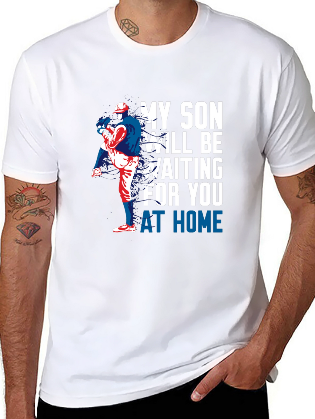 My Son Will Be Waiting Baseball T-Shirt