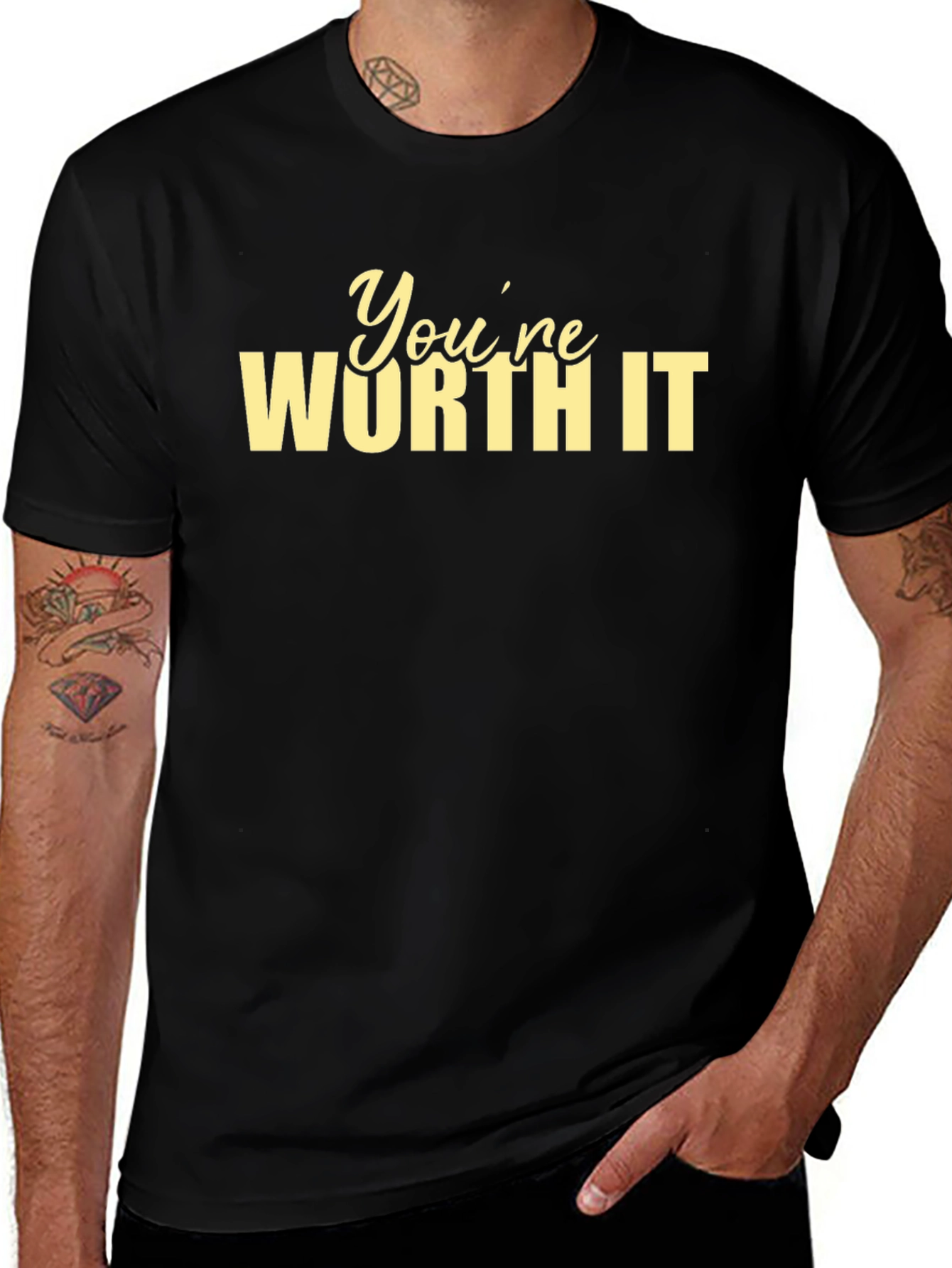Youre Worth It Graphic Tee - Black