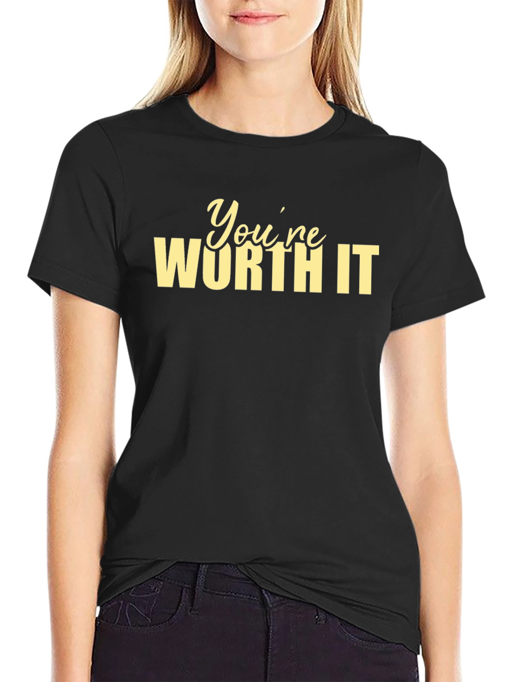 Youre Worth It Graphic Tee - Black