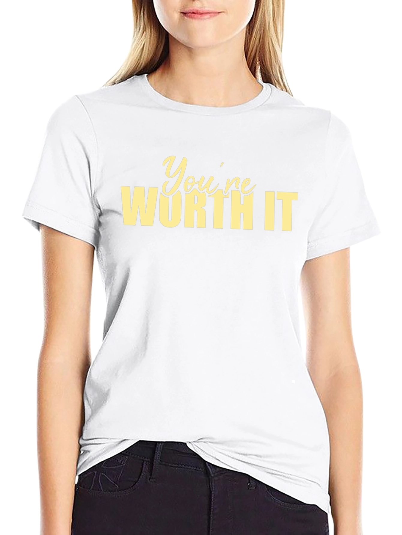 Youre Worth It Graphic Tee - Black