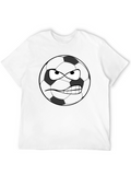 Angry Soccer Ball Graphic T-Shirt