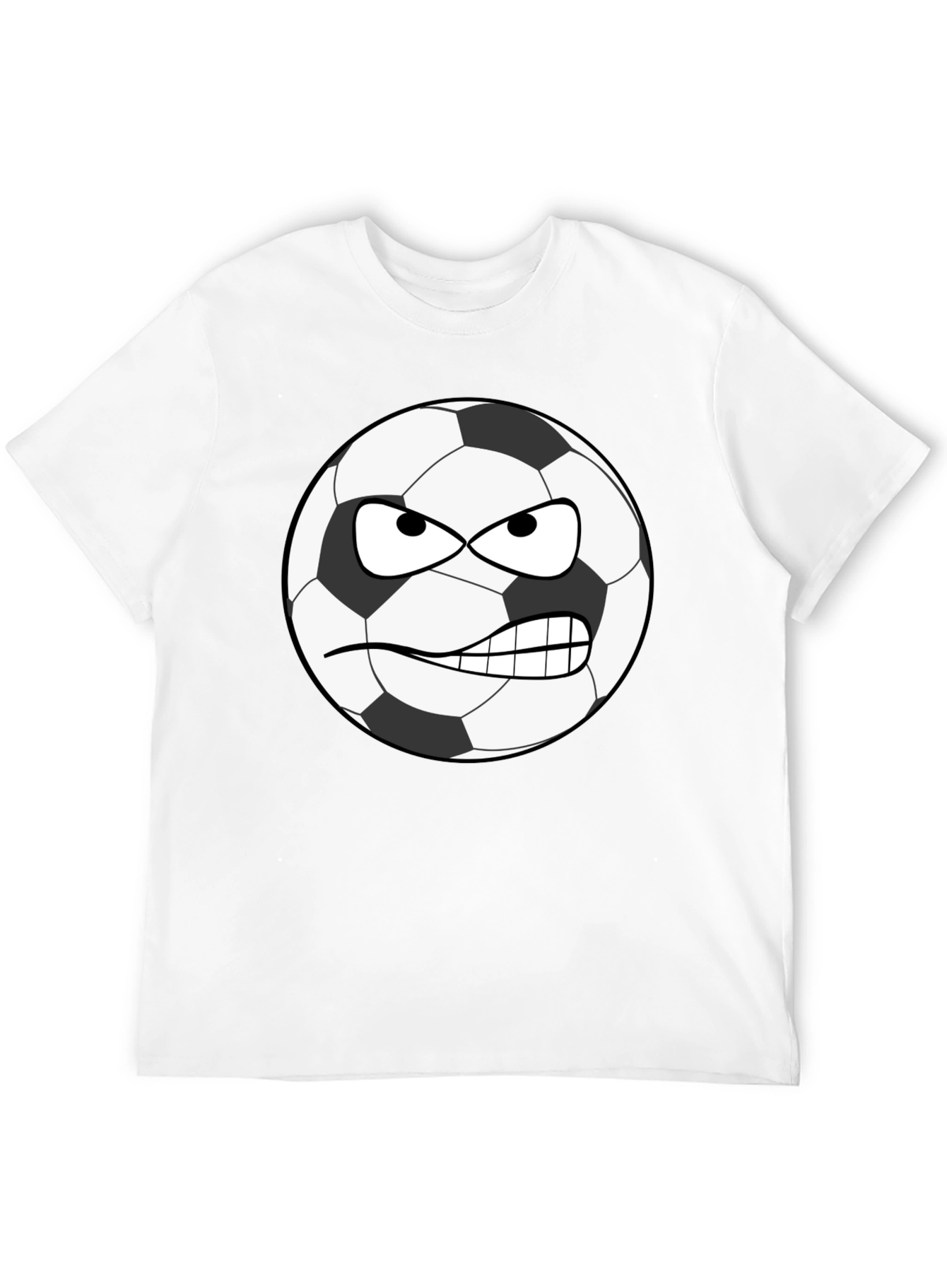 Angry Soccer Ball Graphic T-Shirt