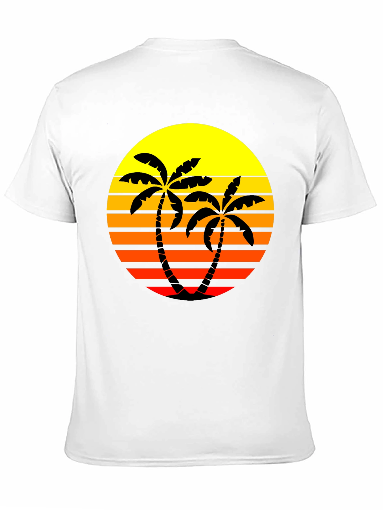 Retro Palm Tree Sunset T-Shirt - Black