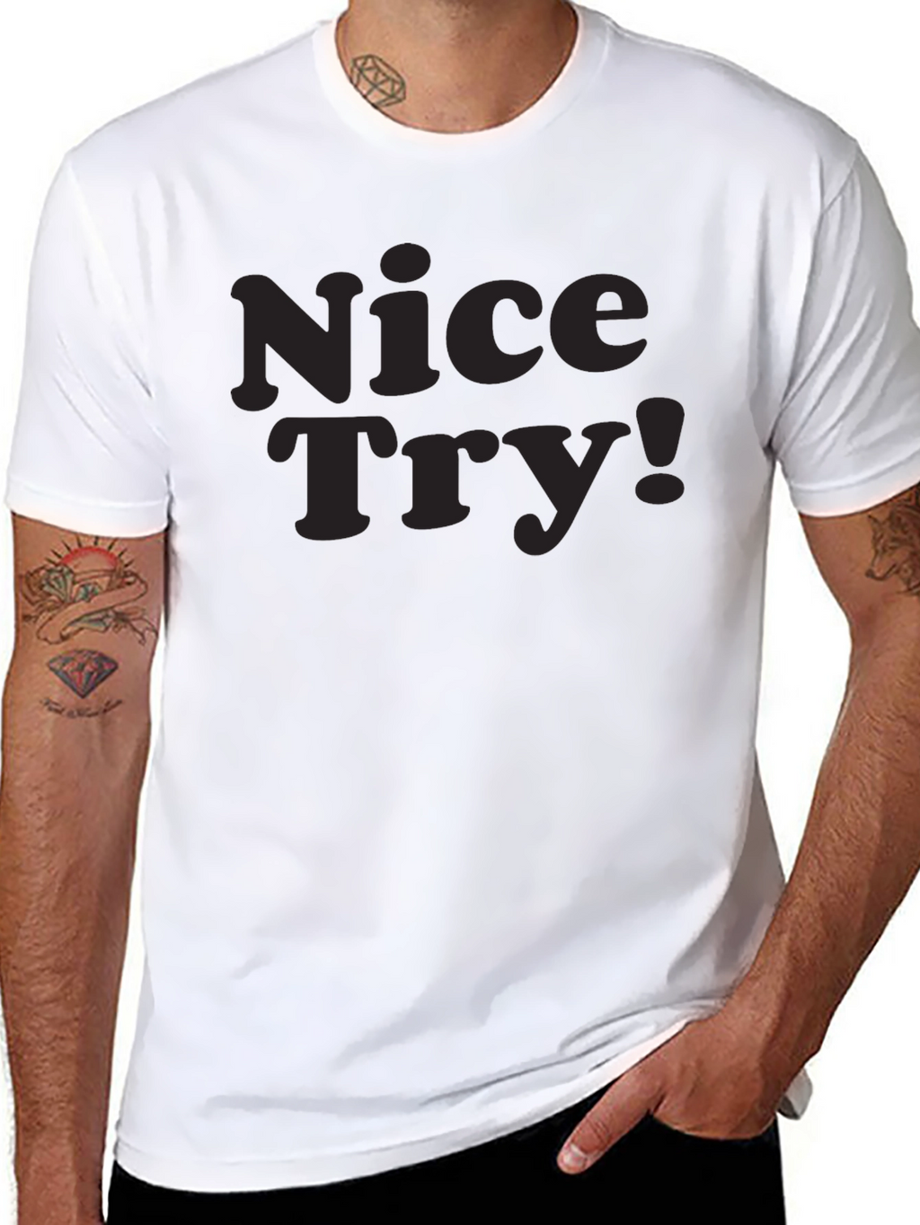 Nice Try! Graphic Tee - Soft Cotton Casual Style