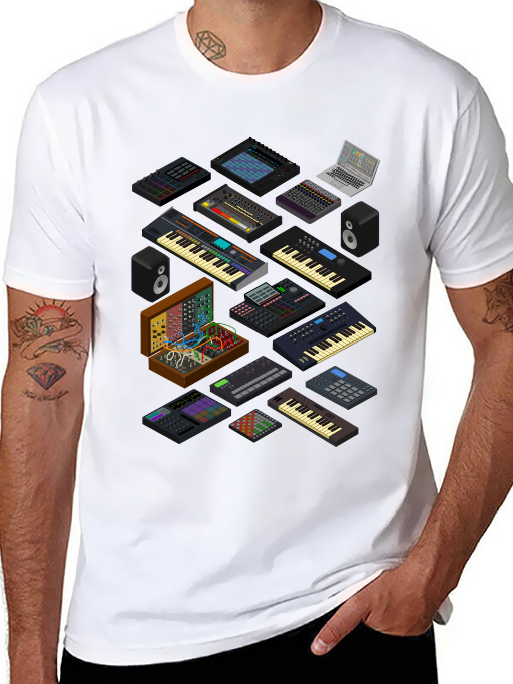 Synthesizer Graphic T-Shirt - Music Producer Tee