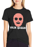 Skin Queen Graphic Tee - Black Cotton T-Shirt