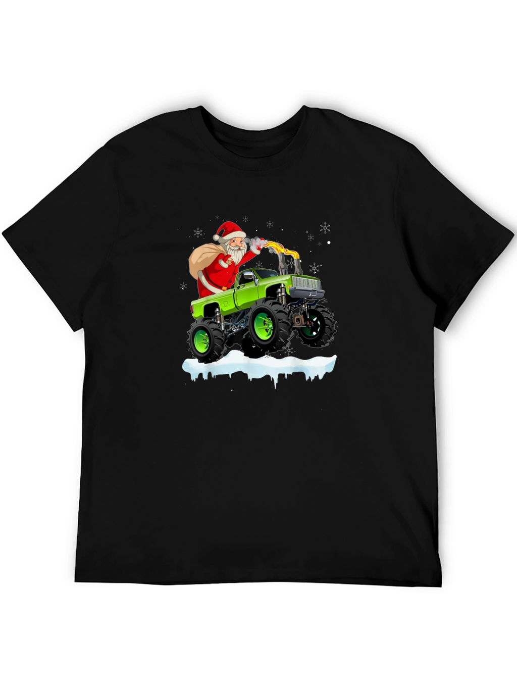 Santa Monster Truck Christmas Graphic Tee