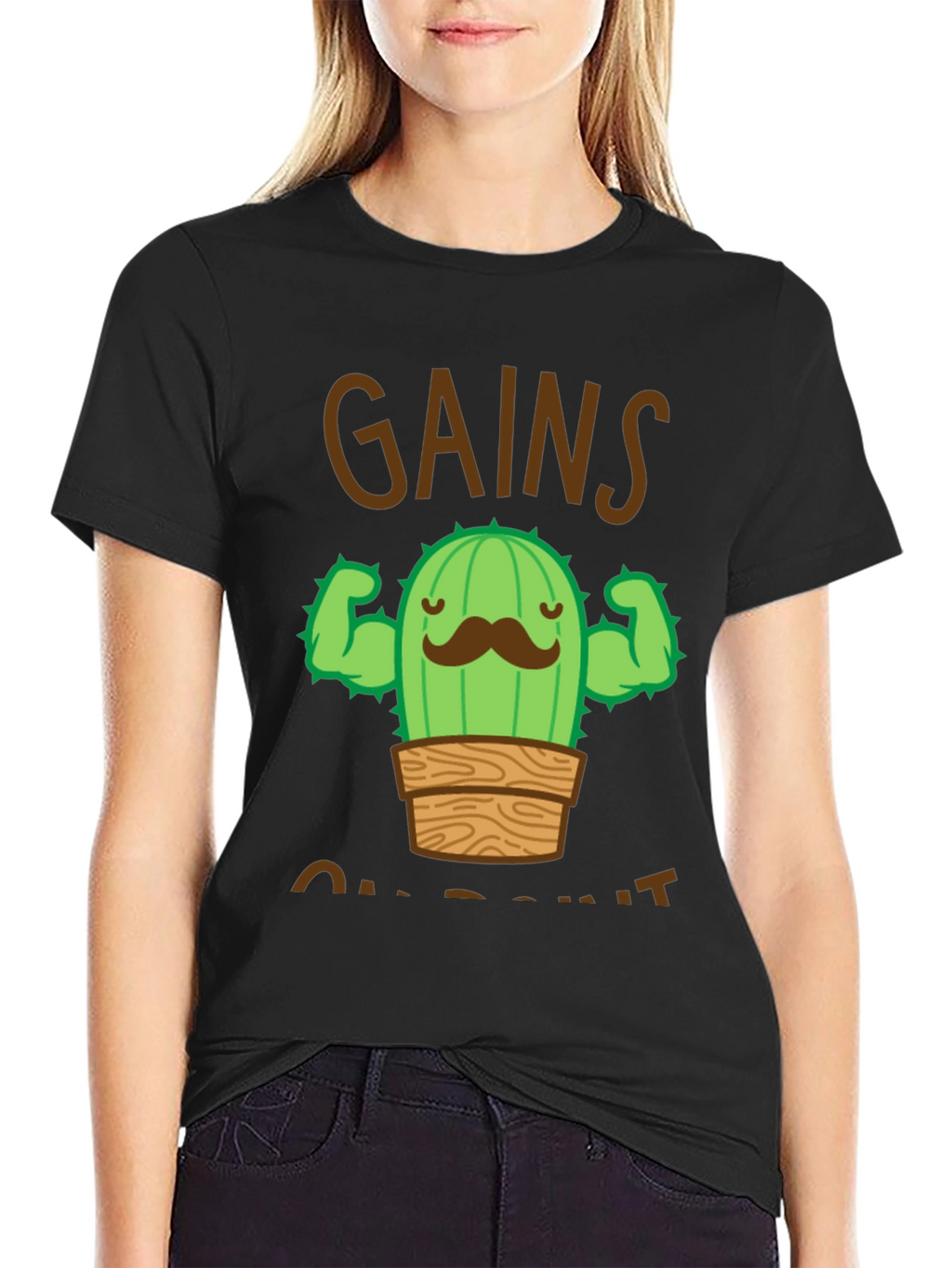 Gains Cactus Graphic Tee - Black