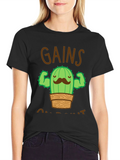 Gains Cactus Graphic Tee - Black