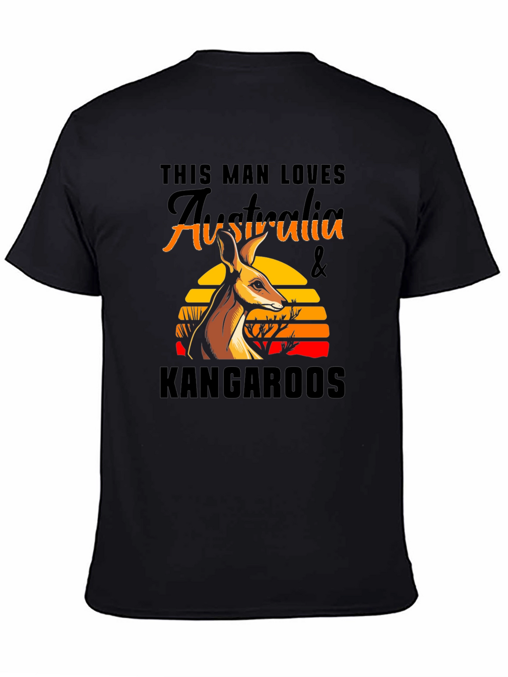 Australia Kangaroo T-Shirt Mens Black Graphic Tee