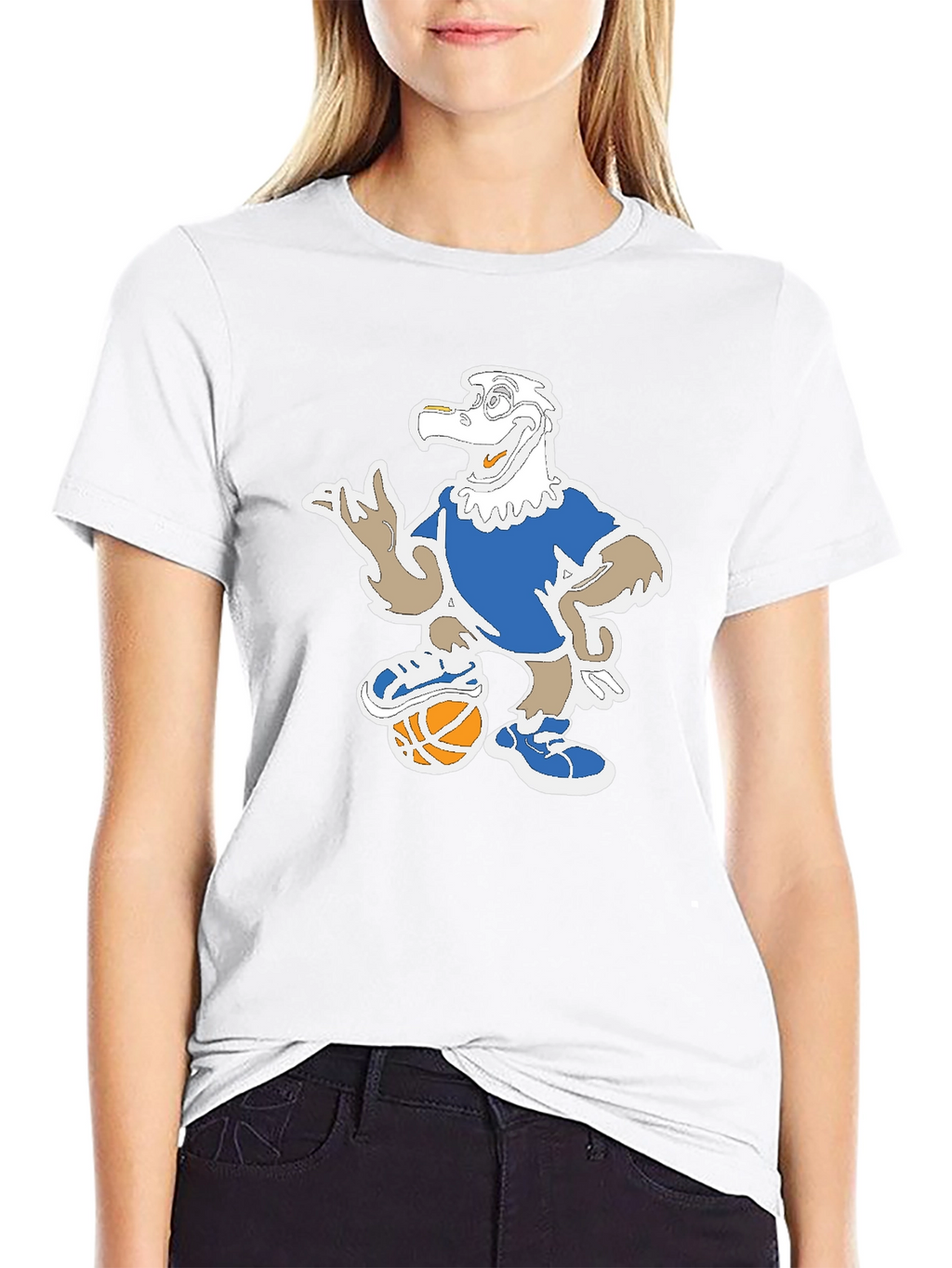 Cartoon Eagle Basketball T-Shirt