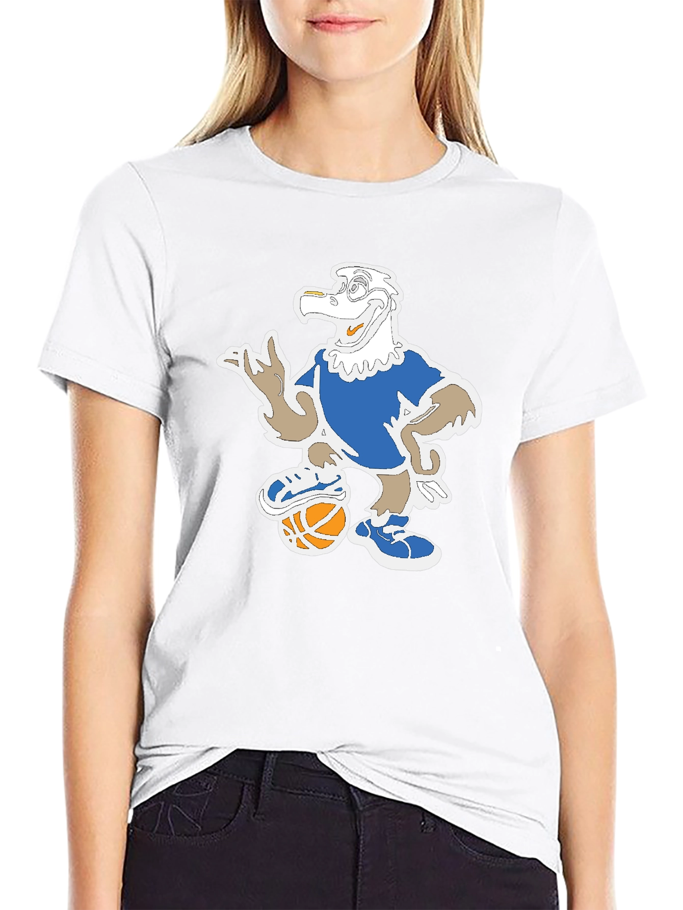 Cartoon Eagle Basketball T-Shirt