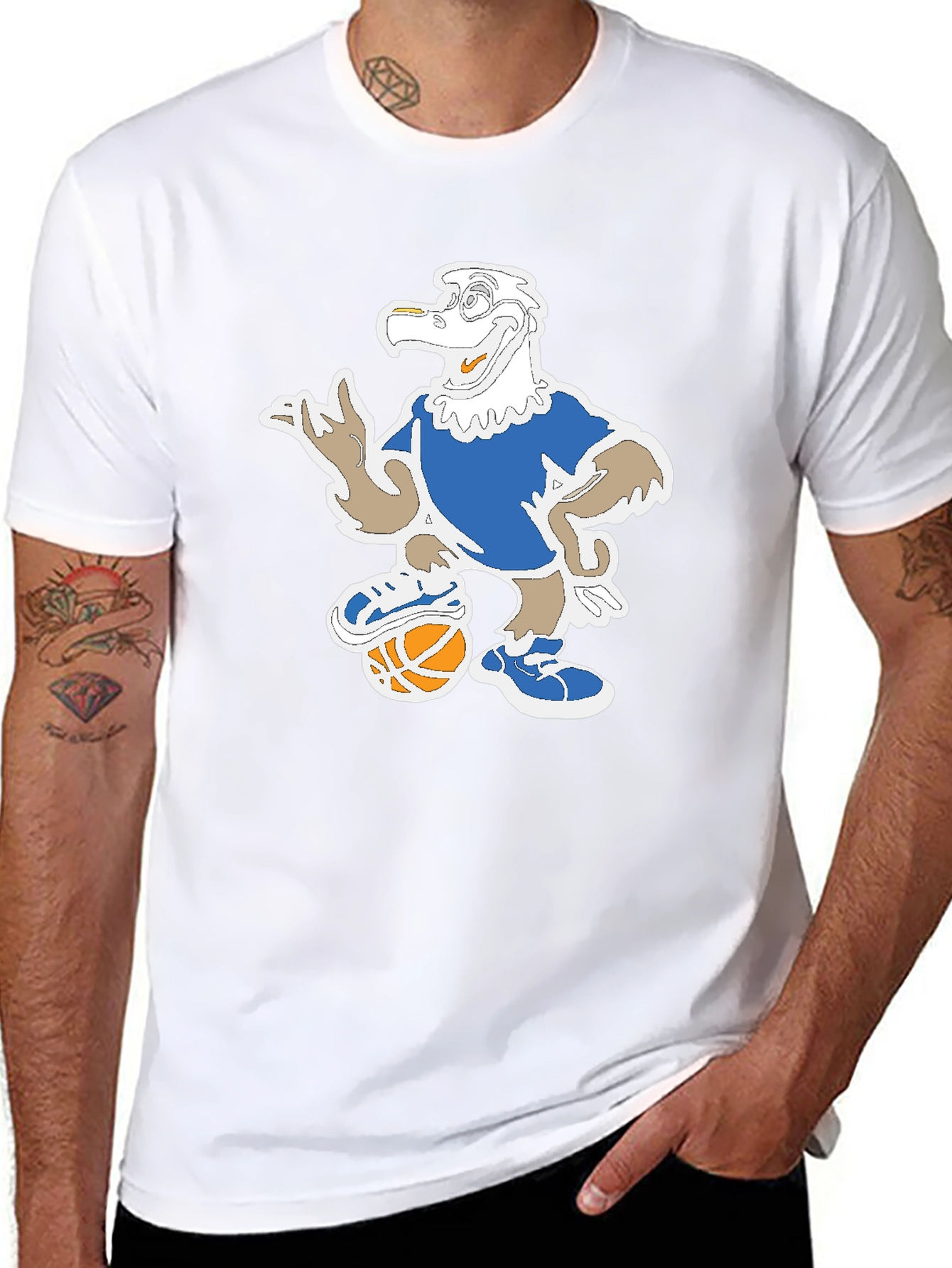 Cartoon Eagle Basketball T-Shirt