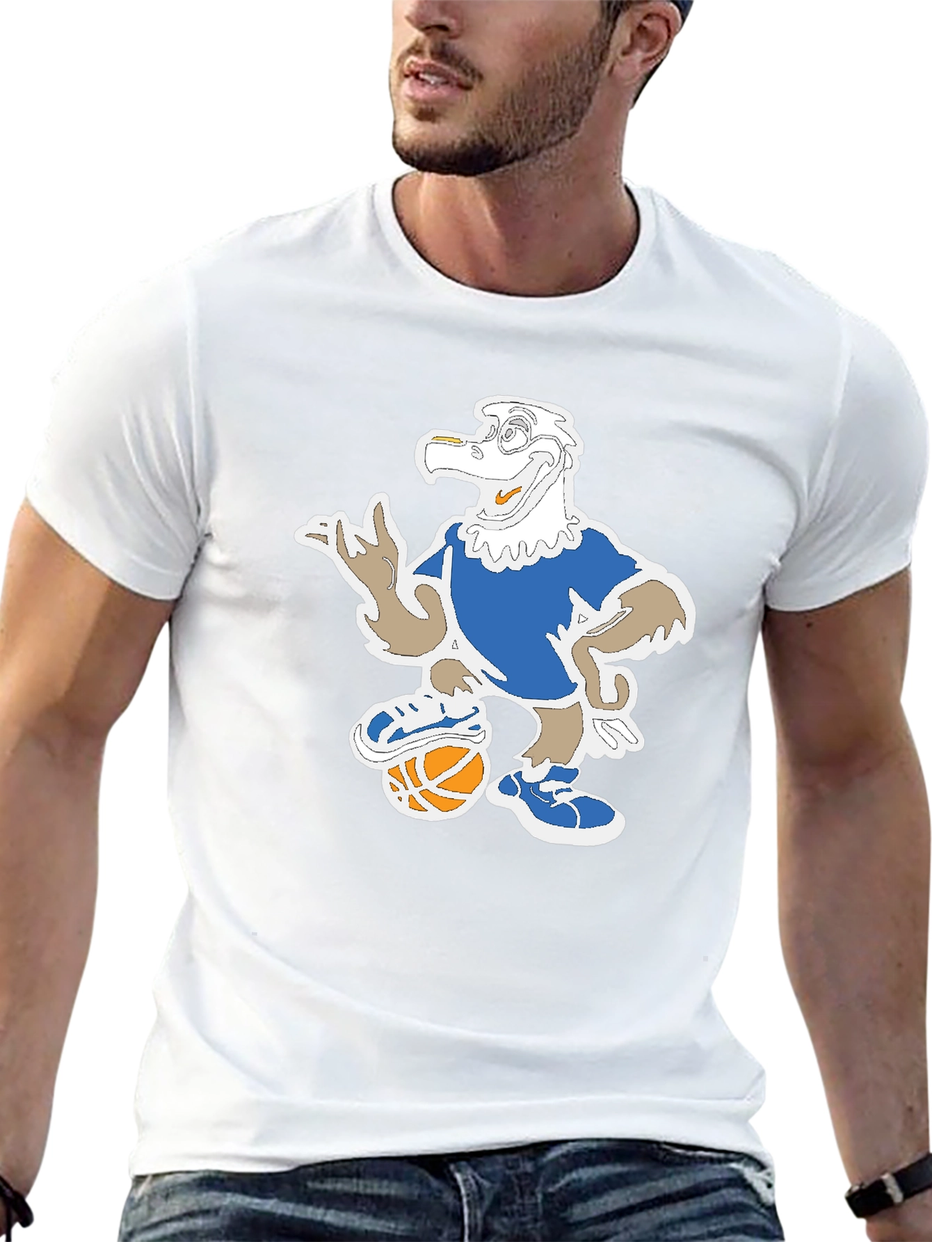 Cartoon Eagle Basketball T-Shirt