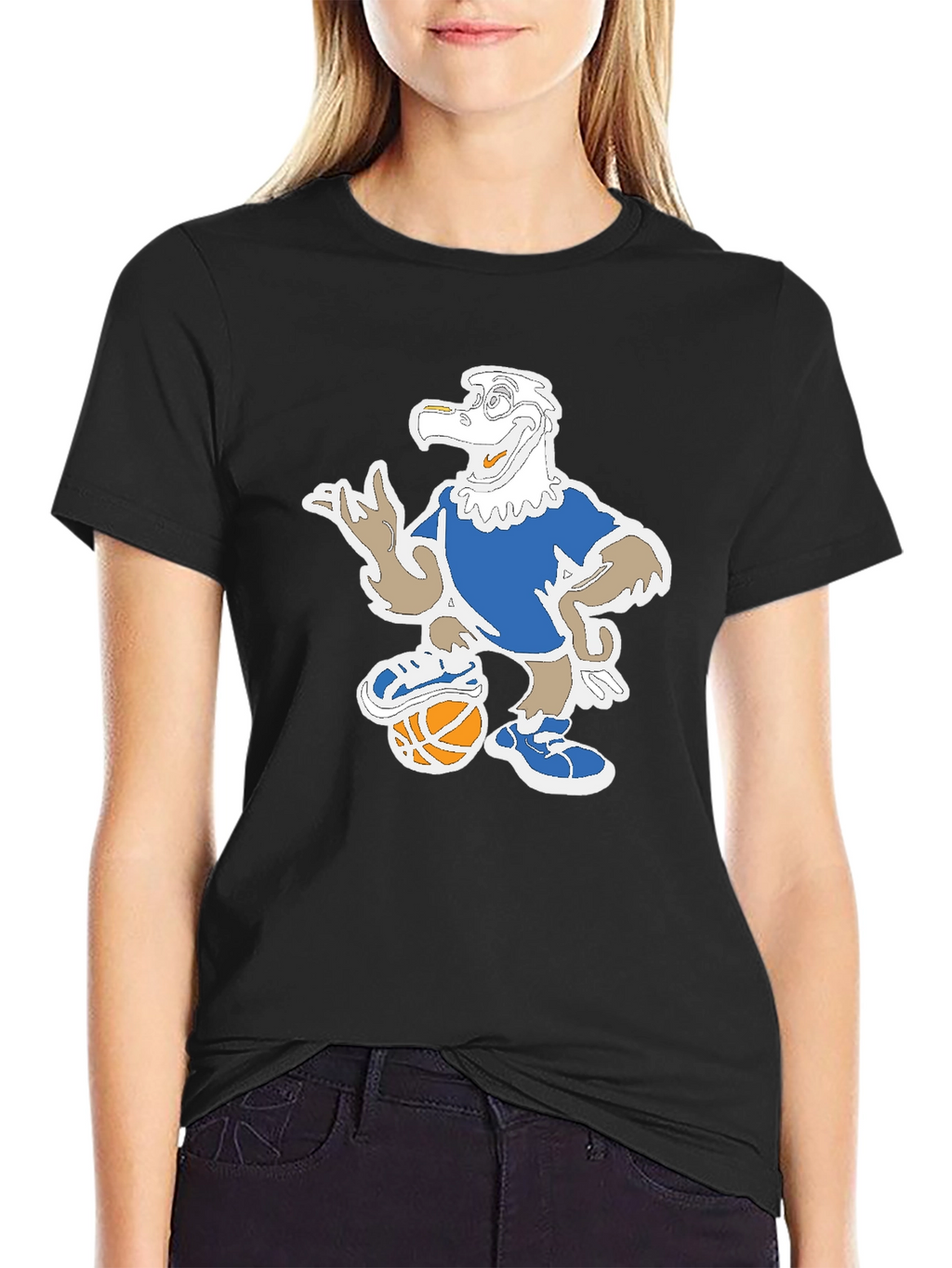 Cartoon Eagle Basketball T-Shirt