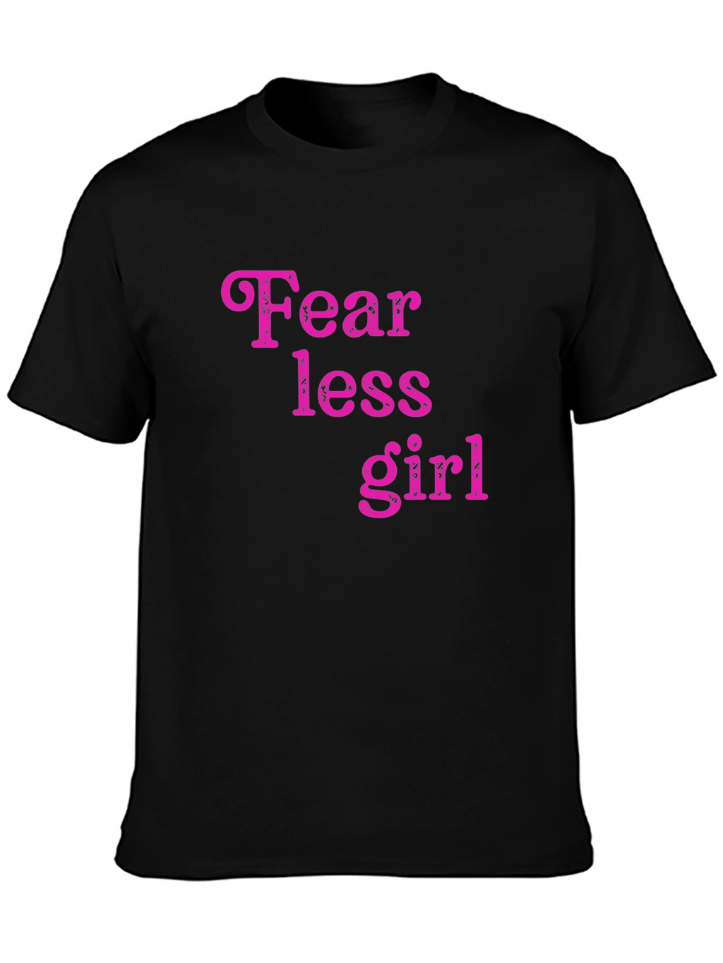 Fearless Girl Graphic Tee - Trendy Black Cotton T-Shirt