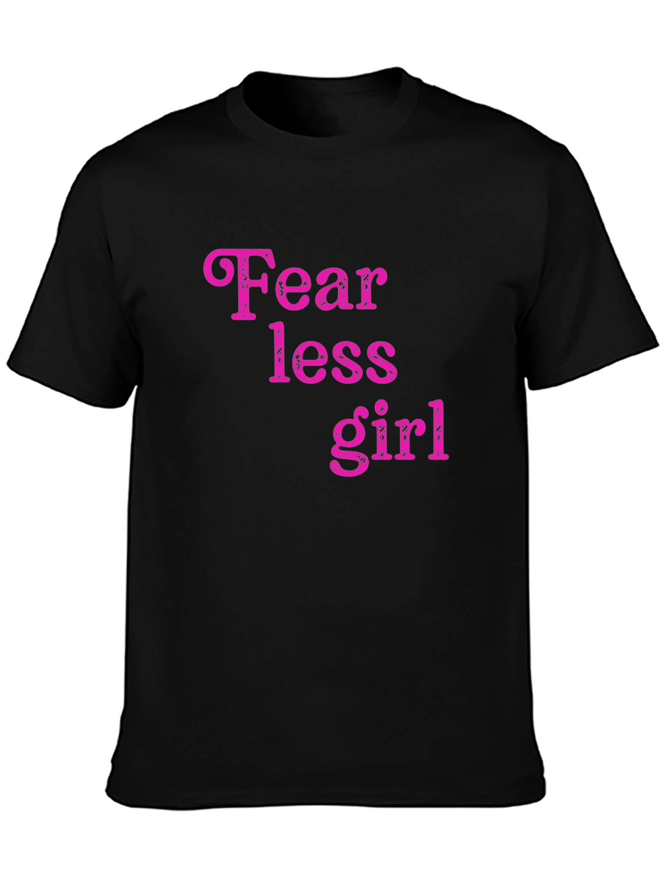 Fearless Girl Graphic Tee - Trendy Black Cotton T-Shirt