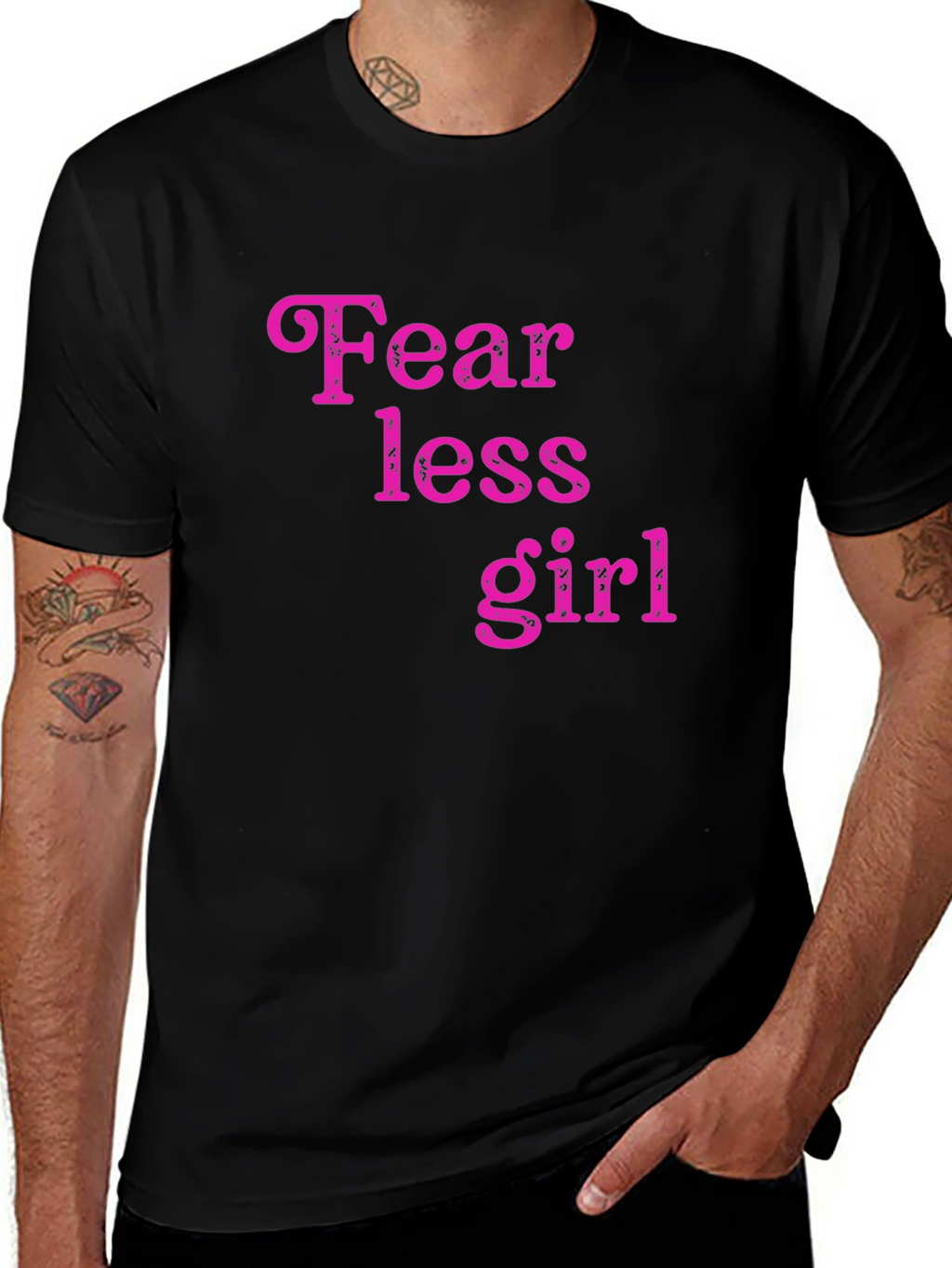 Fearless Girl Graphic Tee - Trendy Black Cotton T-Shirt