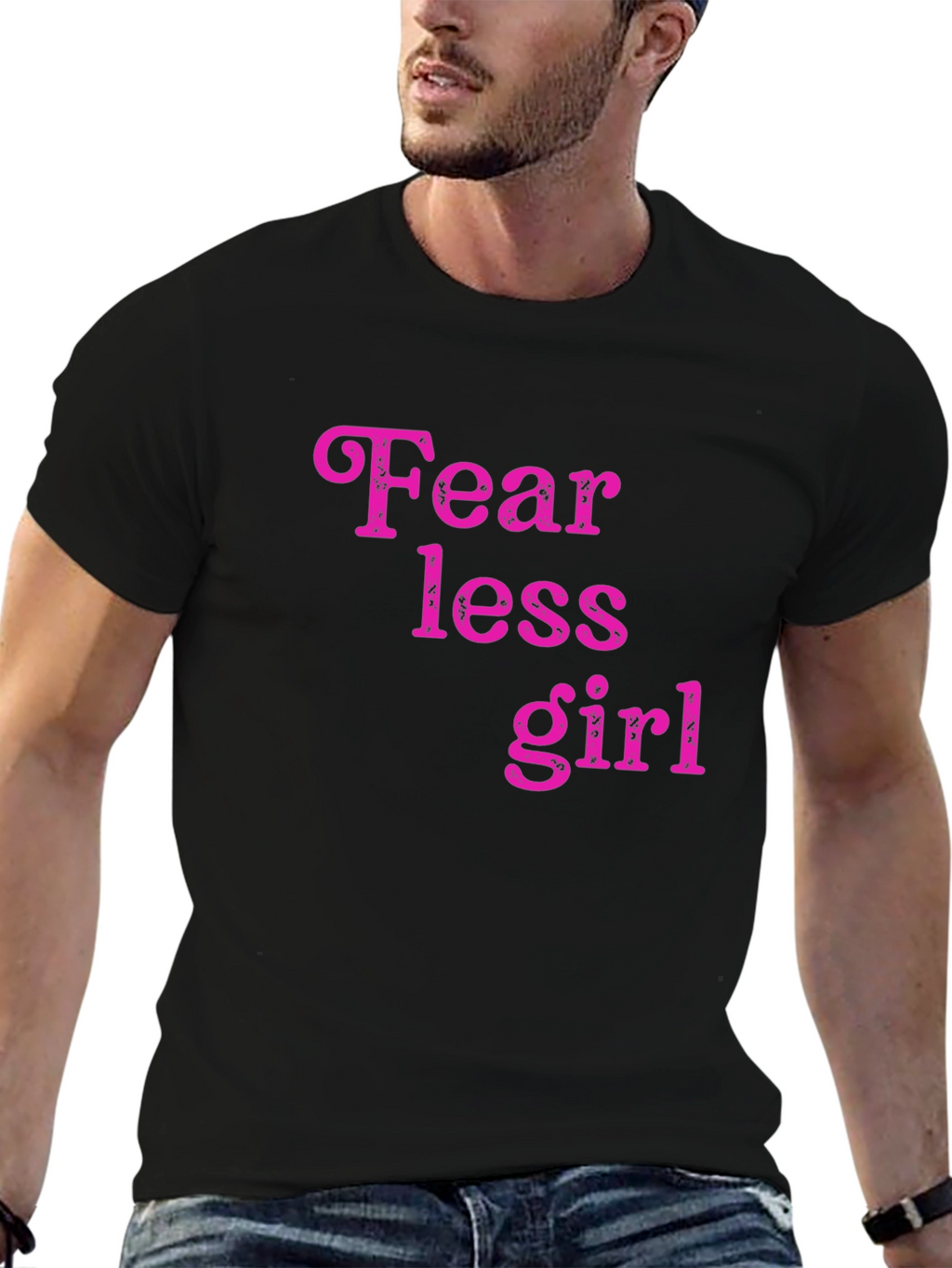 Fearless Girl Graphic Tee - Trendy Black Cotton T-Shirt