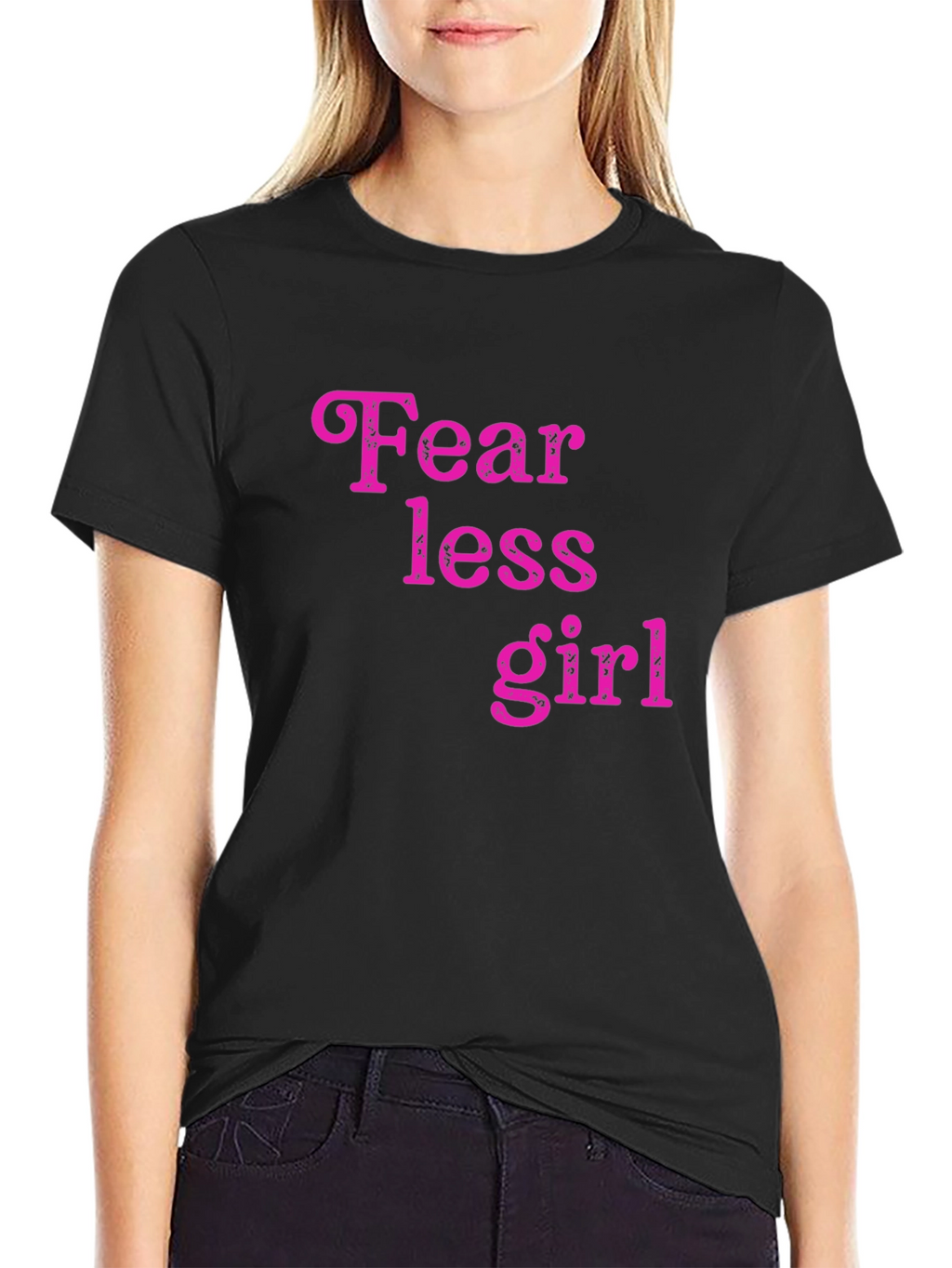 Fearless Girl Graphic Tee - Trendy Black Cotton T-Shirt