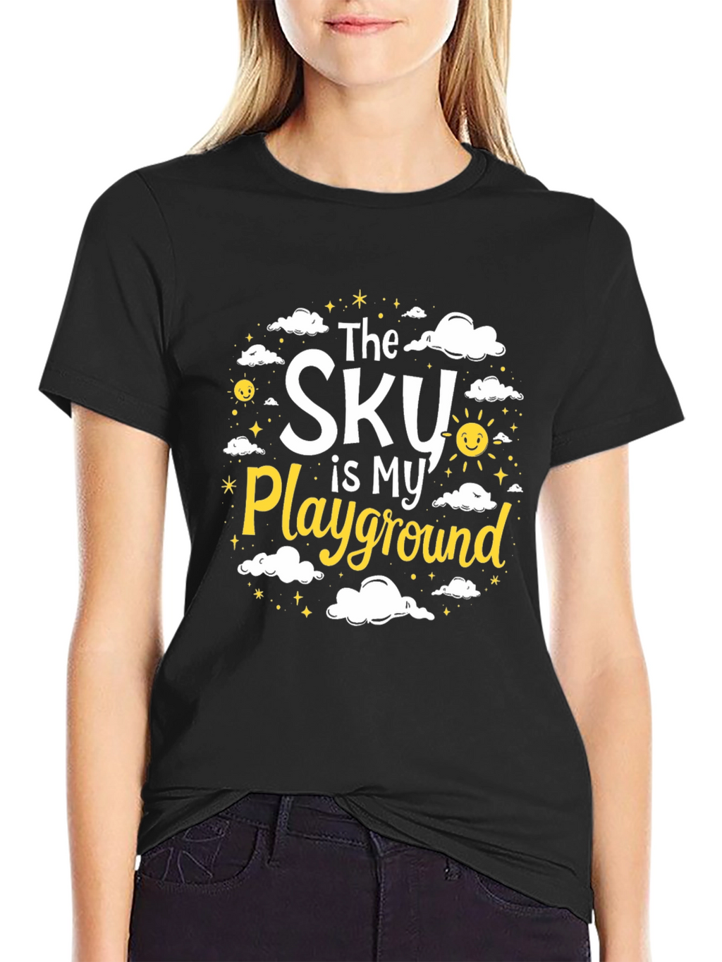 The Sky is My Playground Black T-Shirt