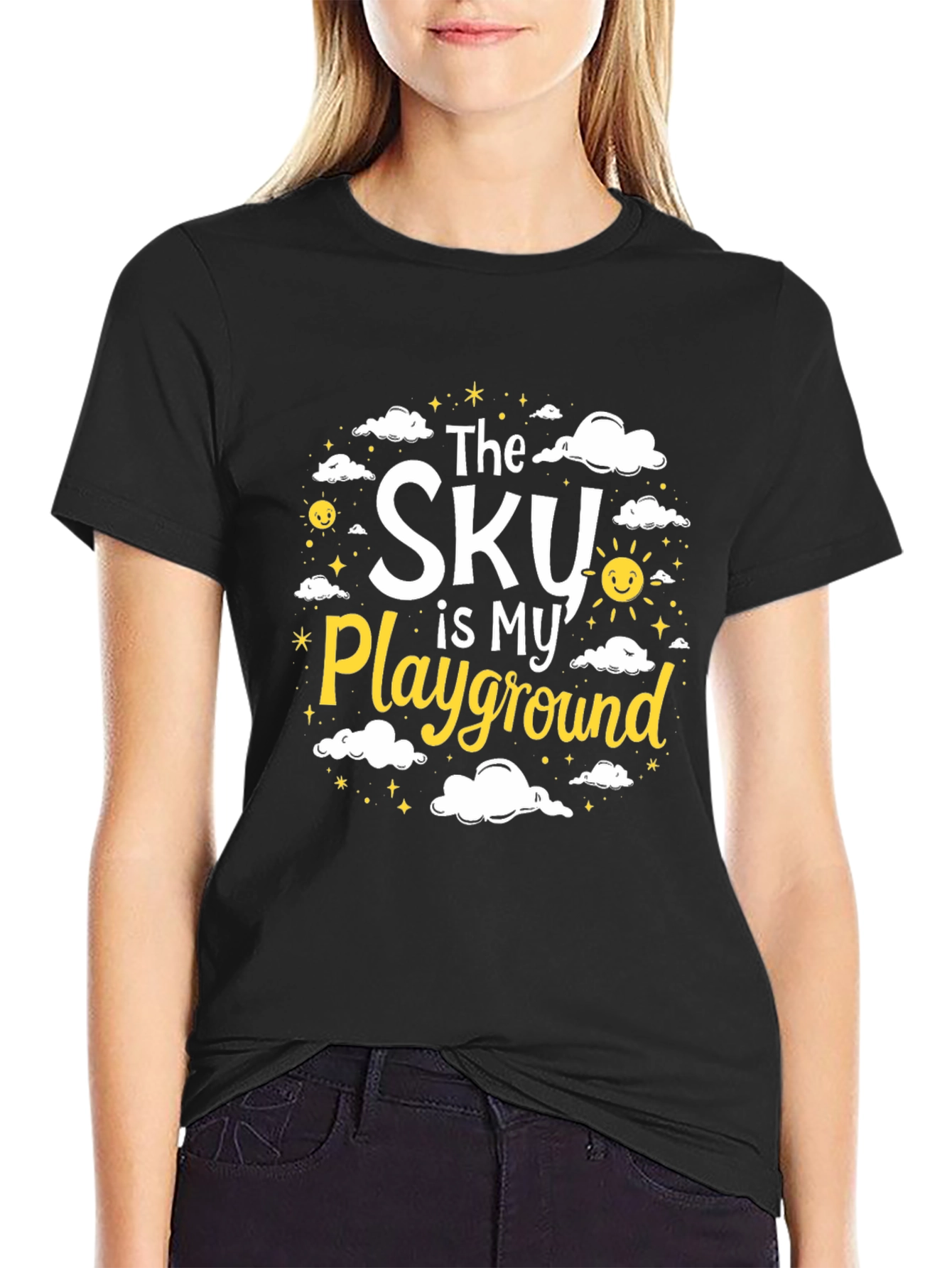 The Sky is My Playground Black T-Shirt