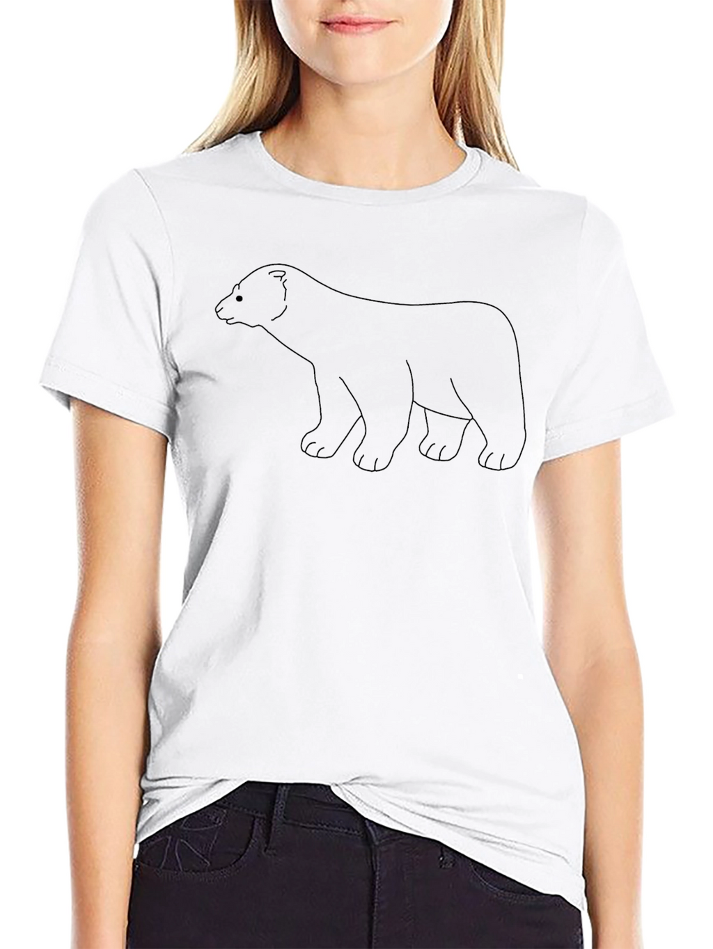 Black Bear Outline T-Shirt - Casual Style