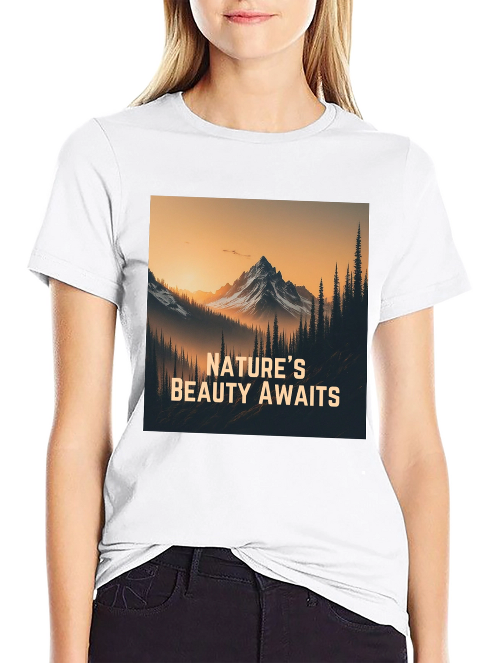Natures Beauty Awaits Black Graphic Tee