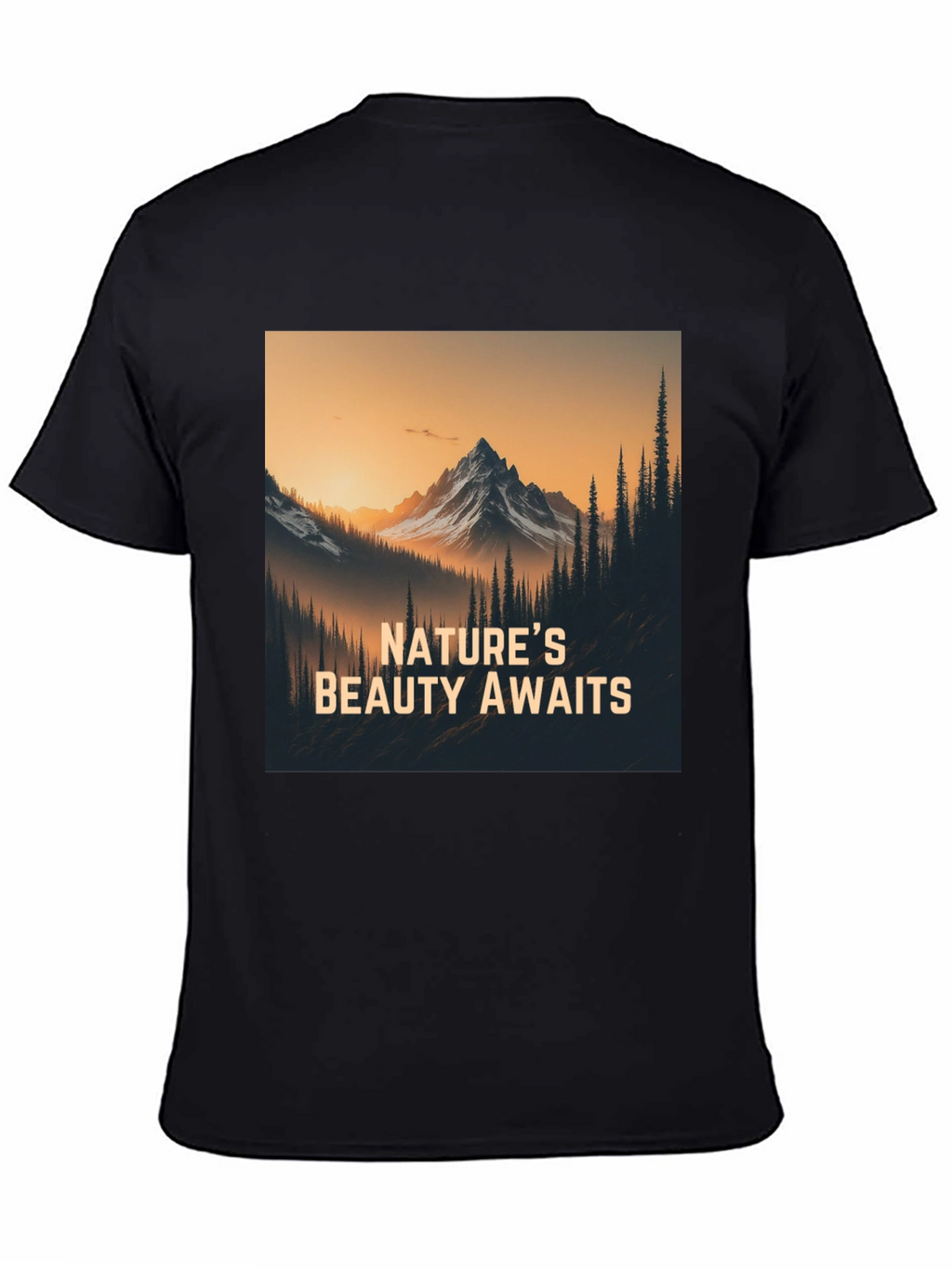 Natures Beauty Awaits Black Graphic Tee