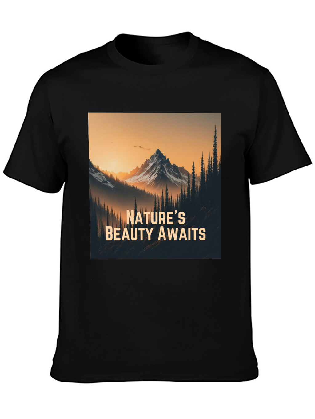 Natures Beauty Awaits Black Graphic Tee