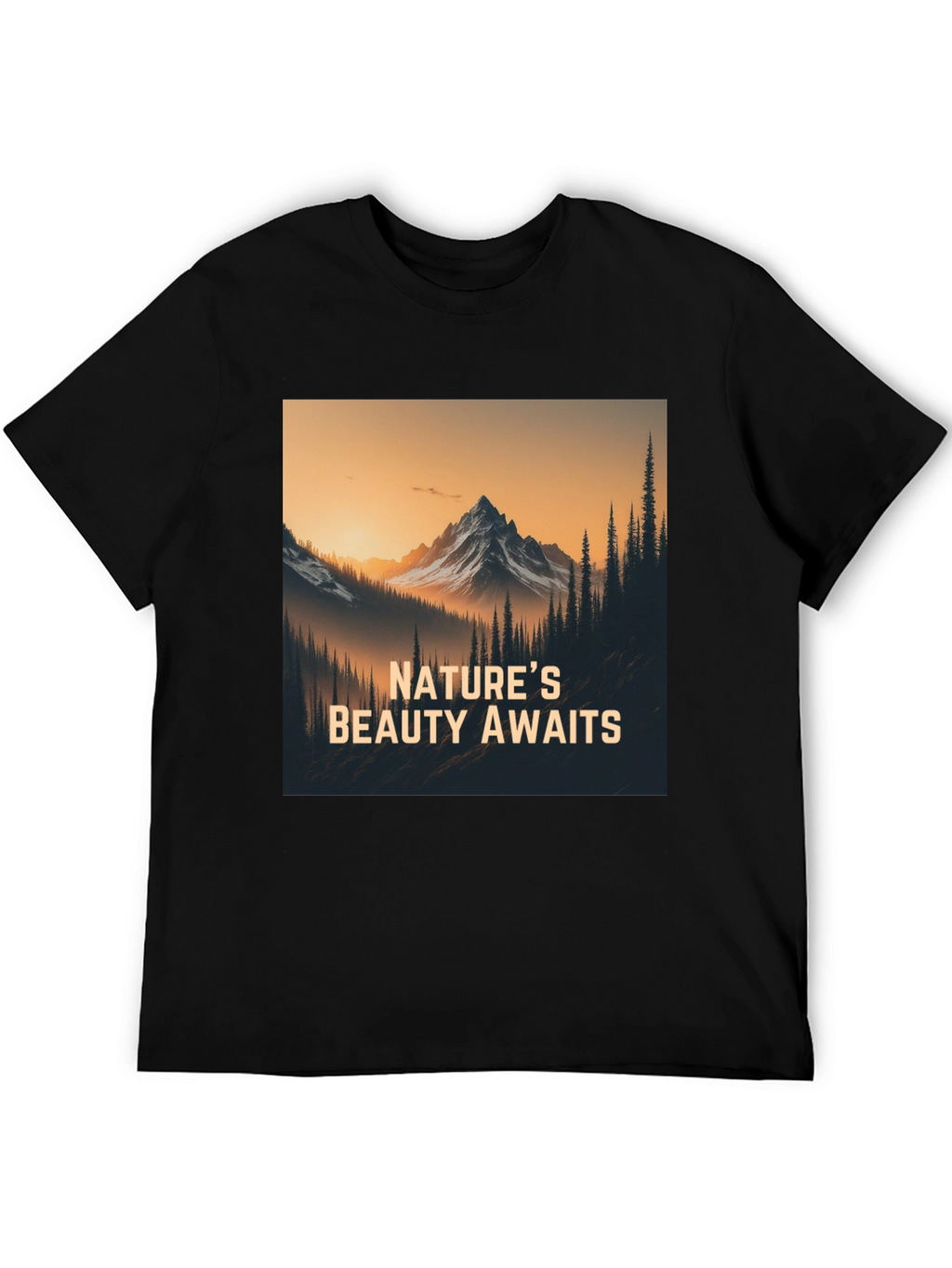 Natures Beauty Awaits Black Graphic Tee