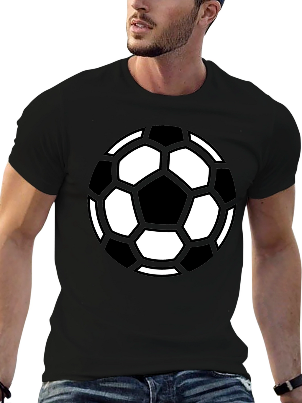 Soccer Ball Graphic Tee - Black