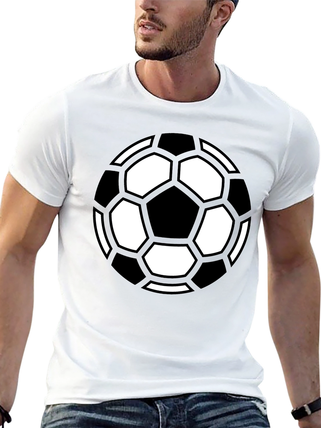 Soccer Ball Graphic Tee - Black