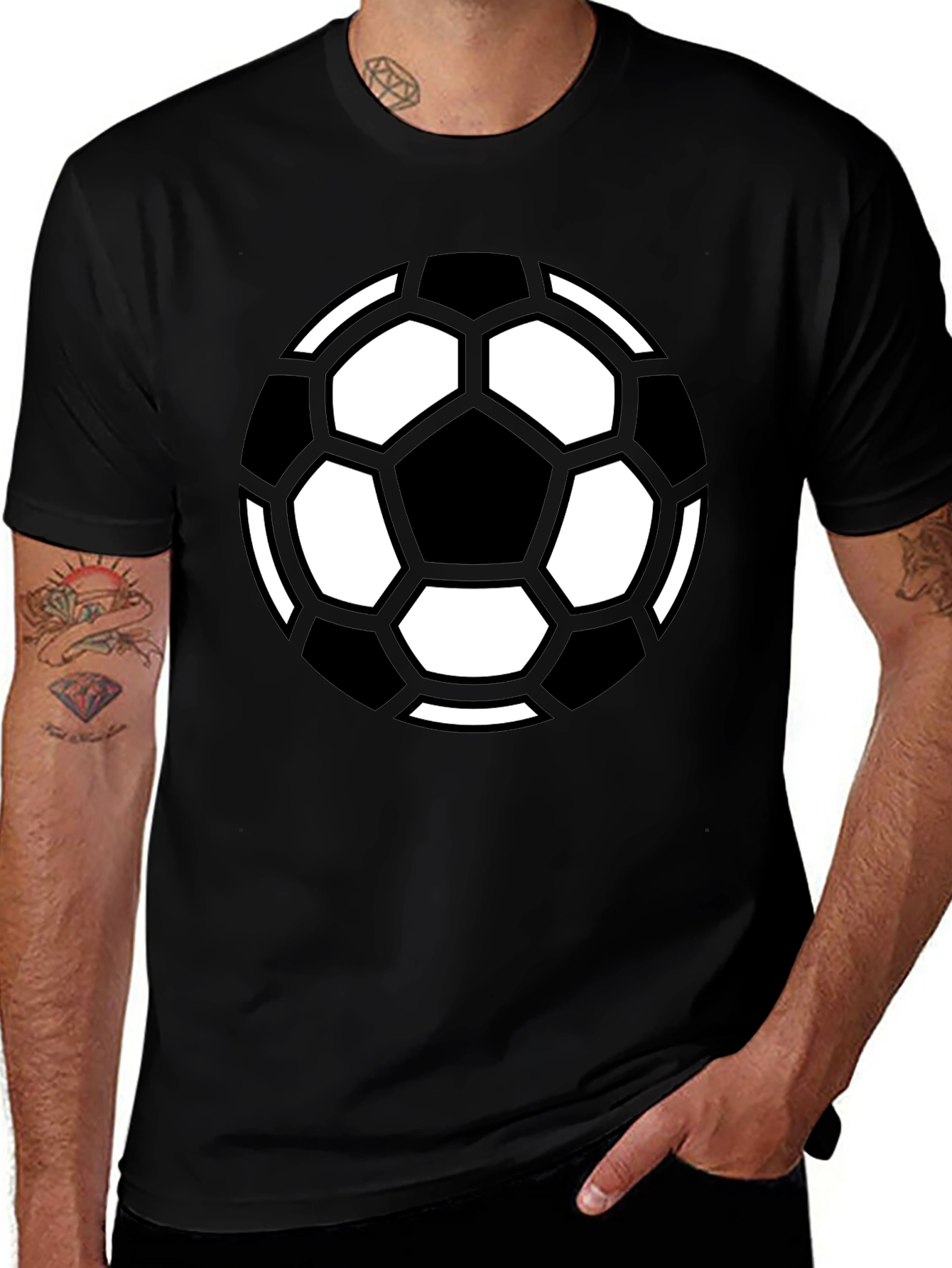 Soccer Ball Graphic Tee - Black
