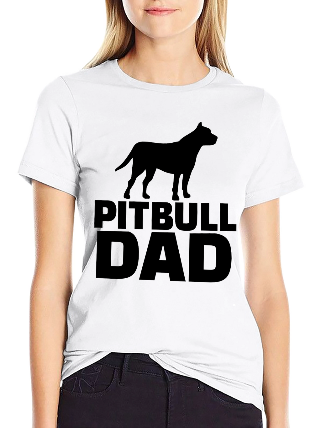 Pitbull Dad Black Graphic Tee