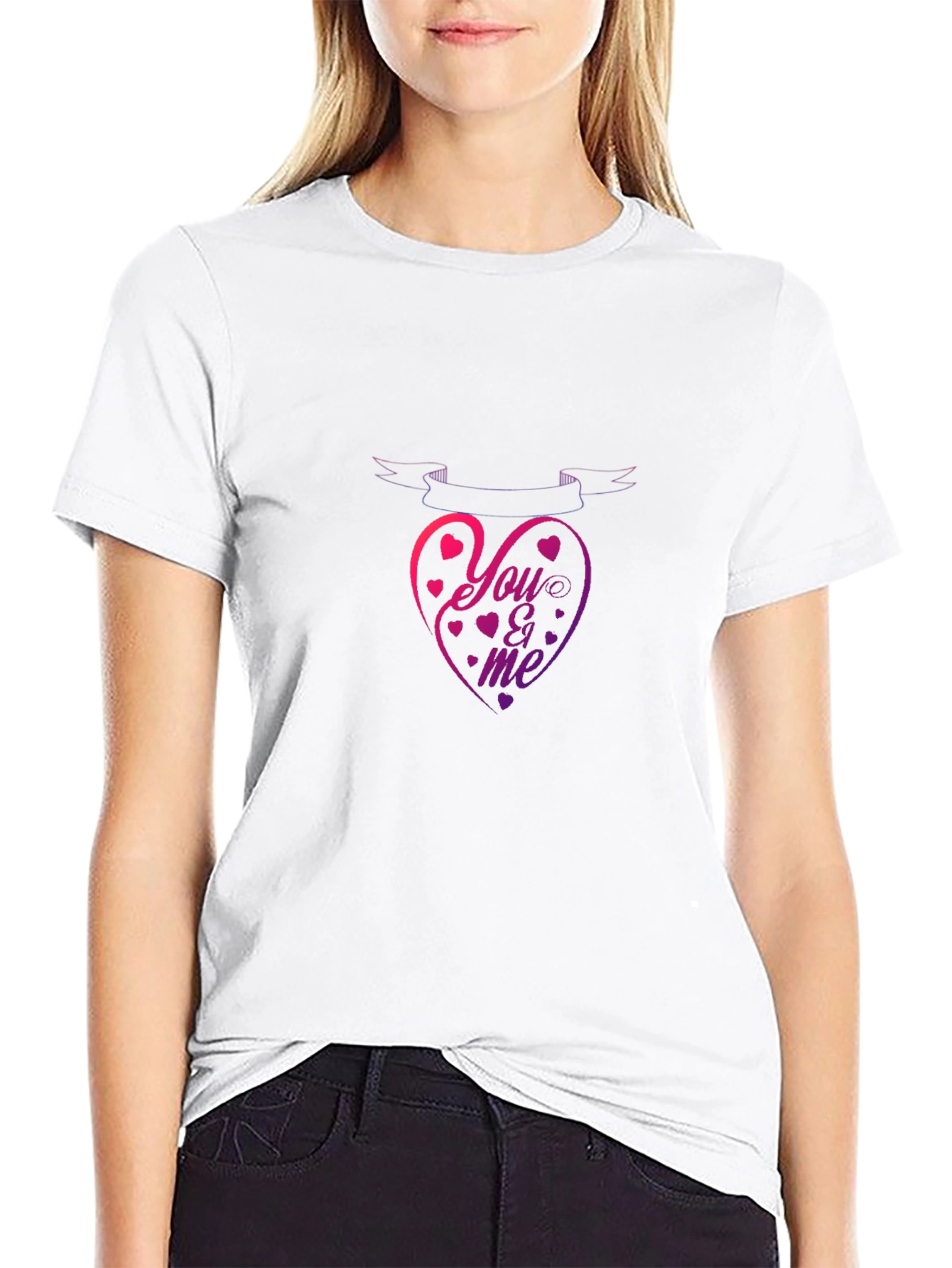 You & Me Heart Graphic T-Shirt