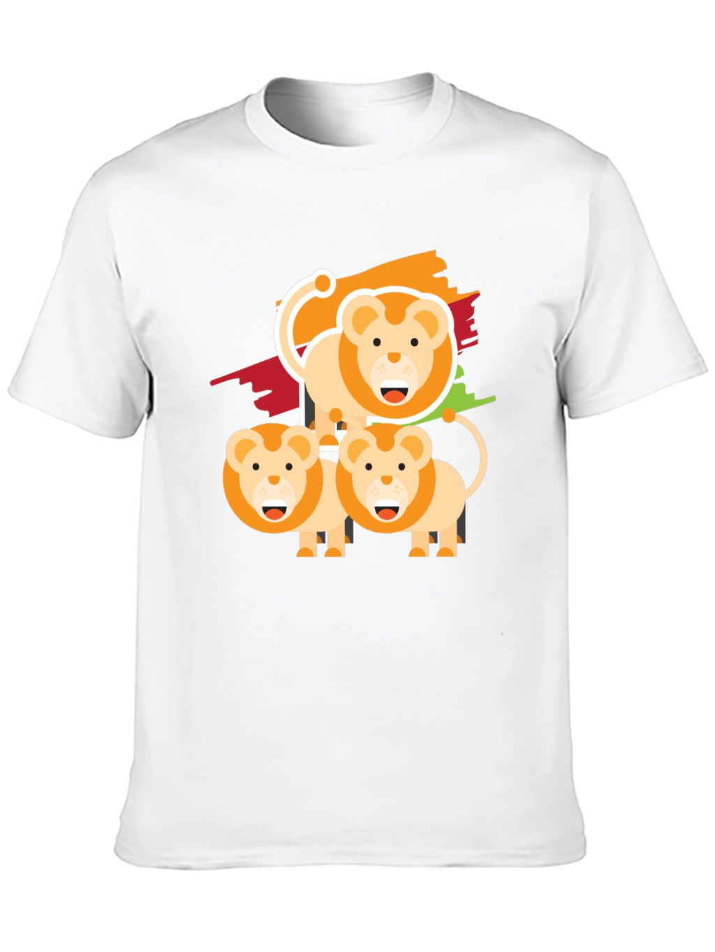 Lion Family Graphic Tee - Black Cotton Comfort