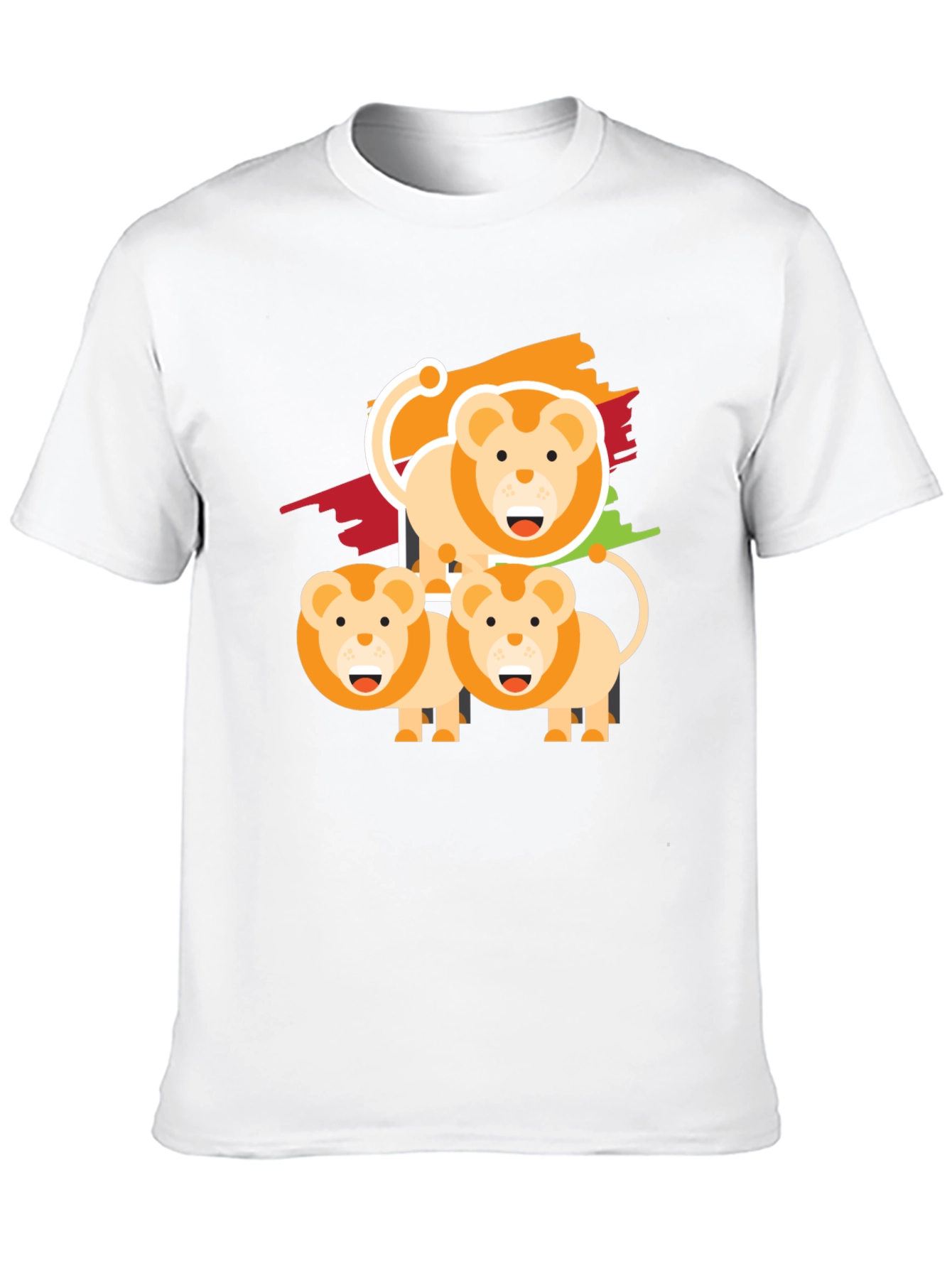 Lion Family Graphic Tee - Black Cotton Comfort