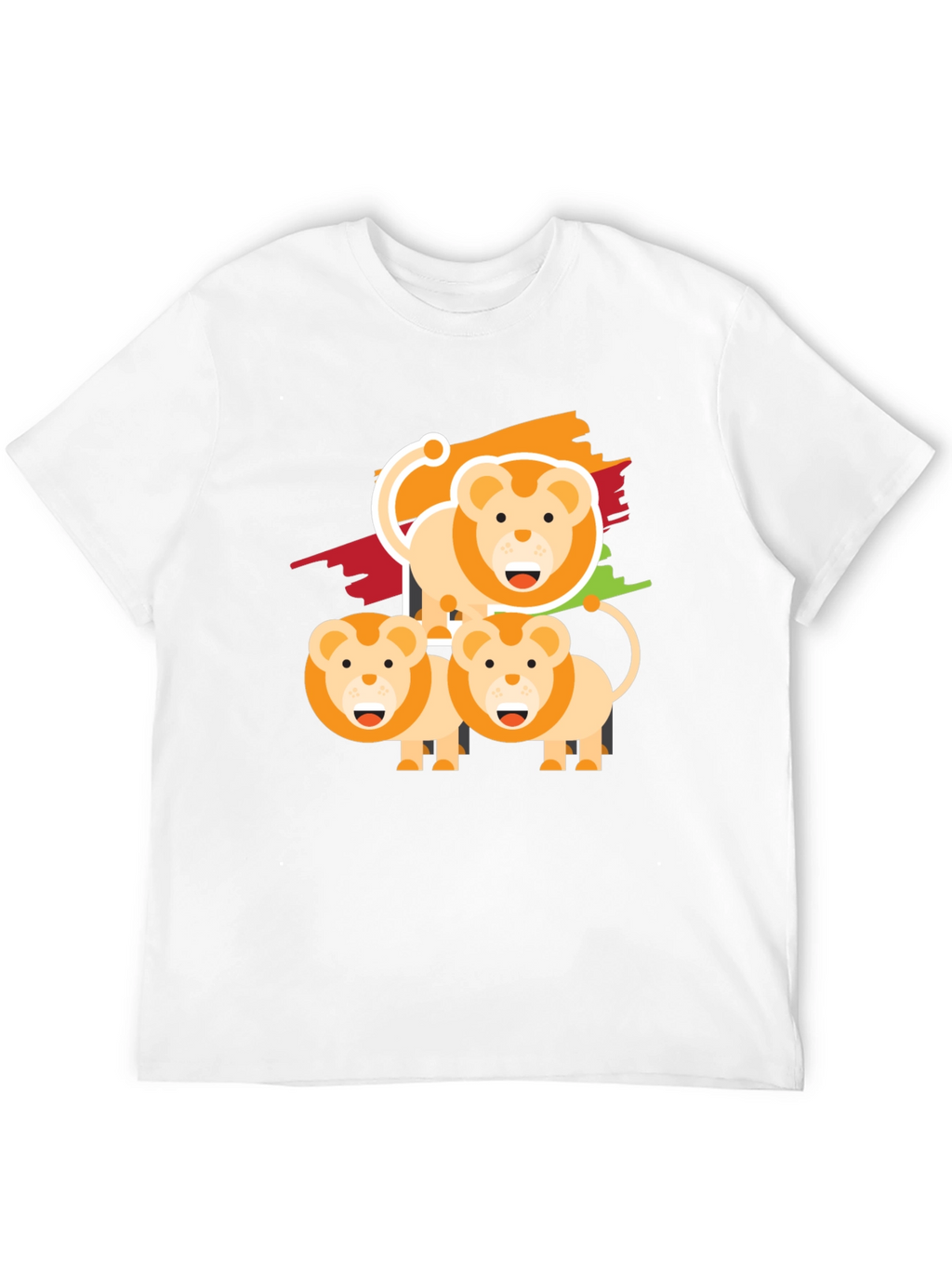 Lion Family Graphic Tee - Black Cotton Comfort