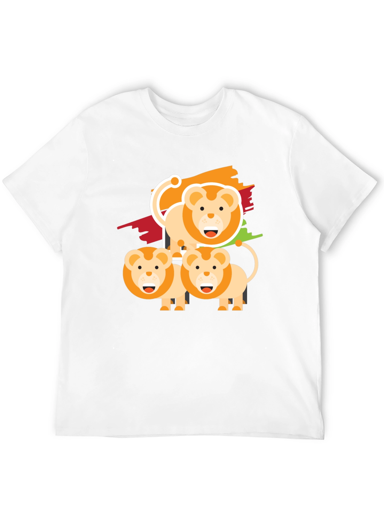 Lion Family Graphic Tee - Black Cotton Comfort