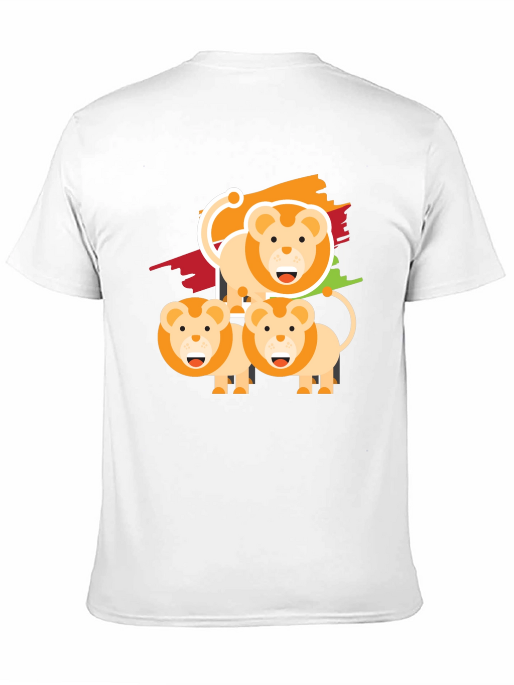 Lion Family Graphic Tee - Black Cotton Comfort