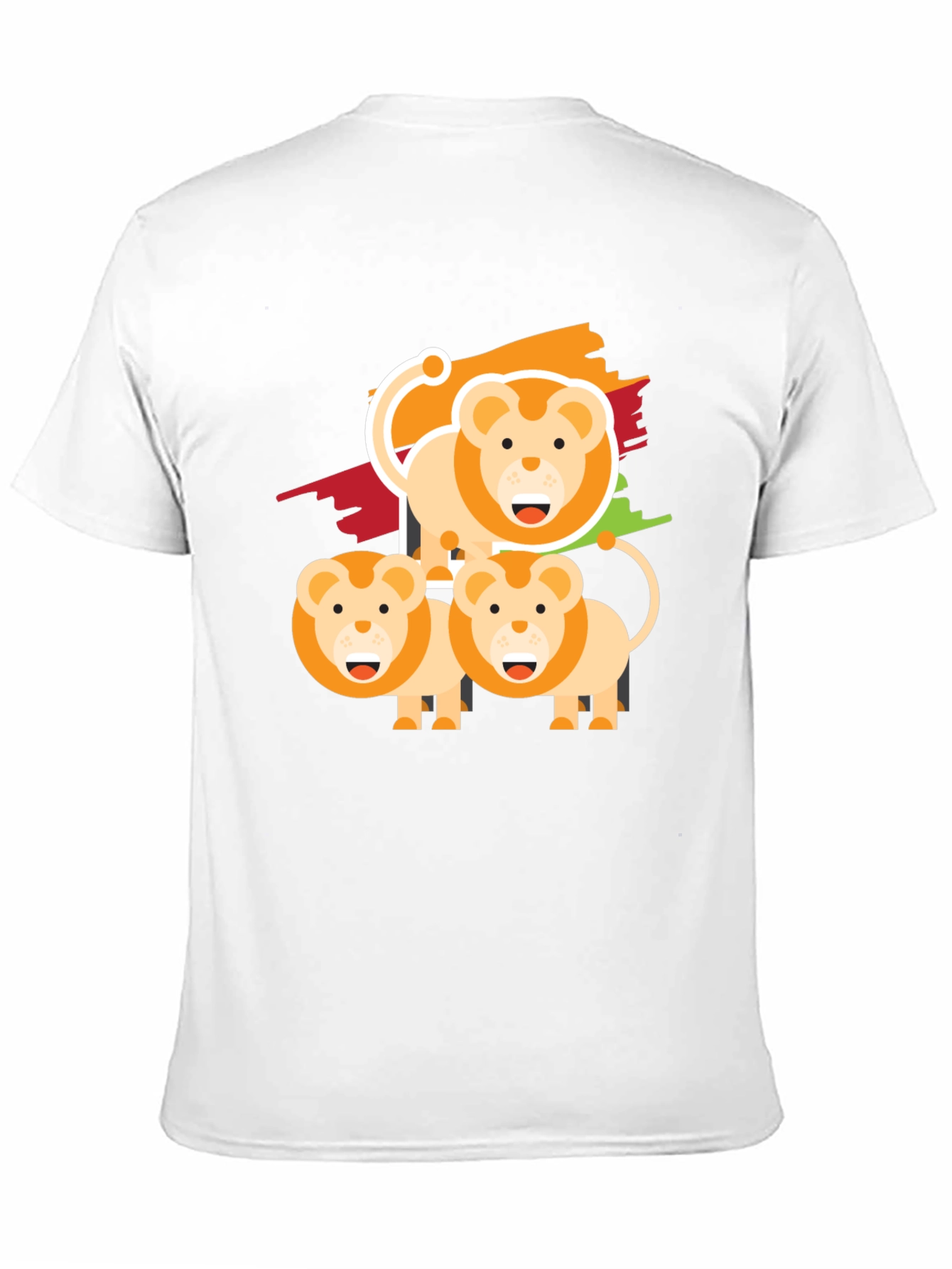 Lion Family Graphic Tee - Black Cotton Comfort