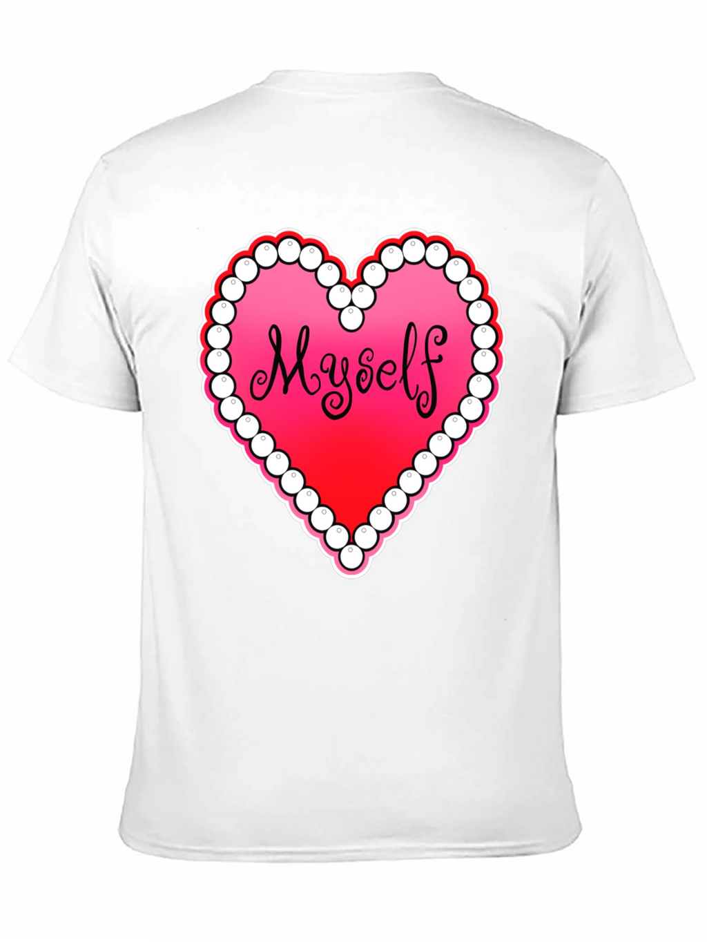 Myself Heart Graphic Tee - Black Casual T-Shirt
