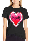 Myself Heart Graphic Tee - Black Casual T-Shirt